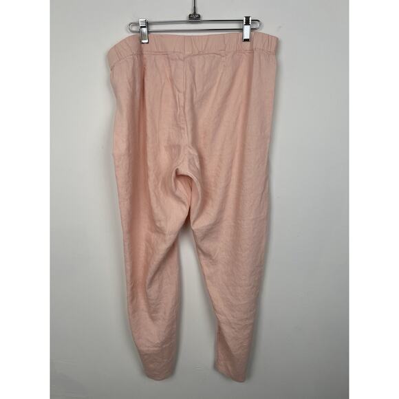 J. Jill Linen Stretch Womens Medium Pink Linen Viscose Pull On Ankle Pants - Picture 2 of 8
